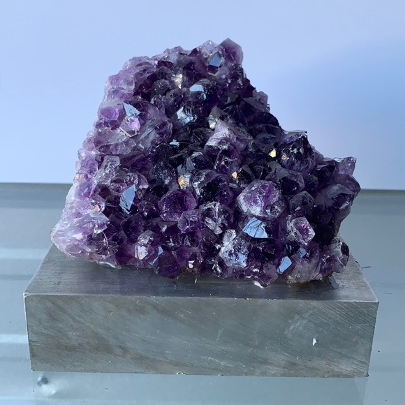 Brazilian Amethyst Mounted On Aluminum Base